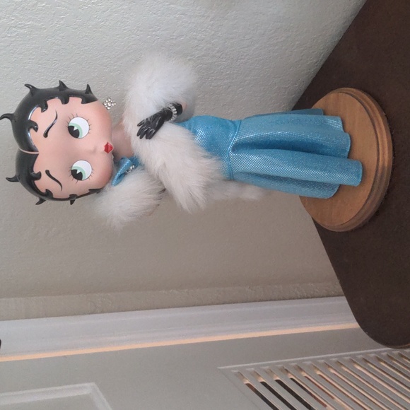 betty boop blue dress What To Say Light Blue & White Striped Maxi Skirt main image 1